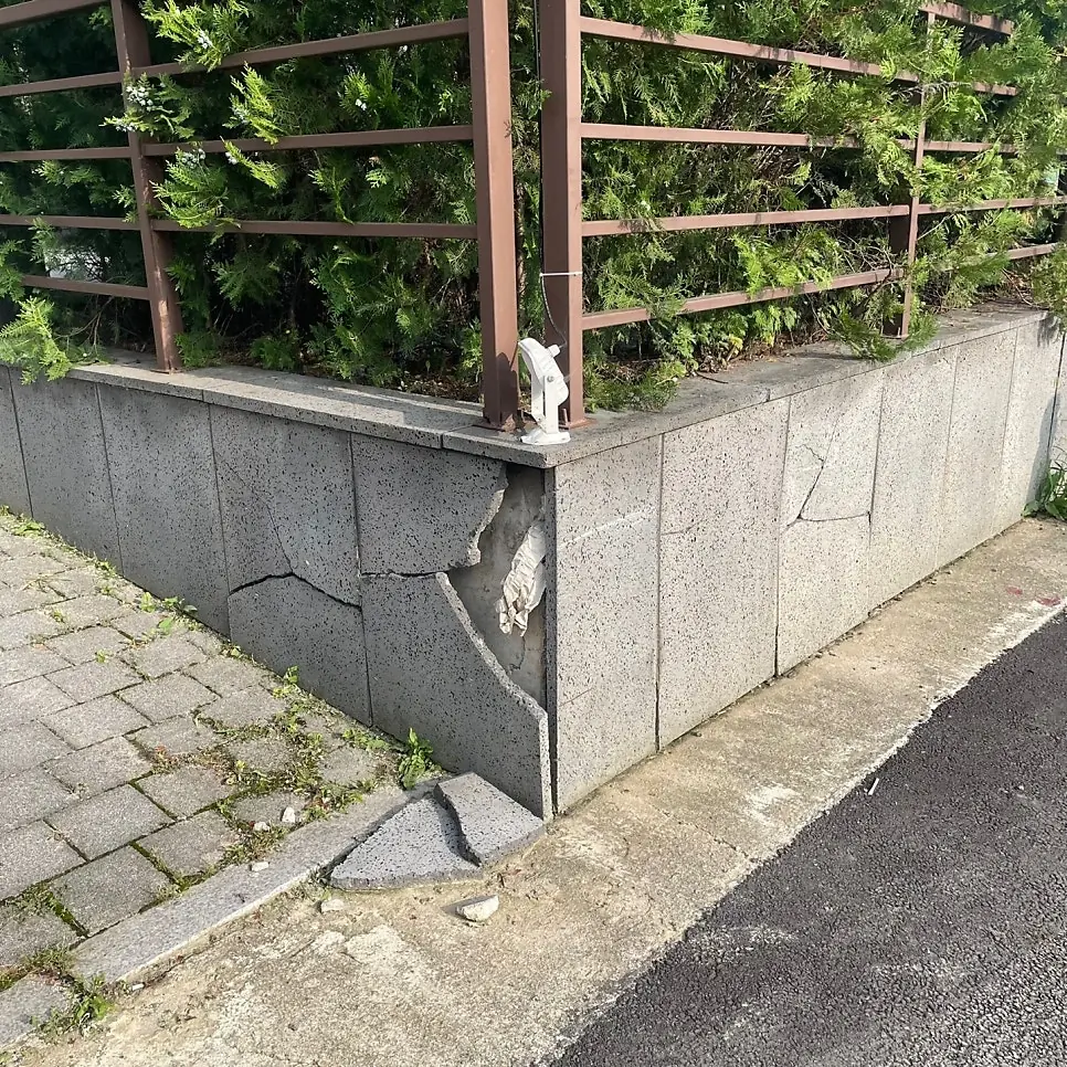 외벽대리석백화제거 전 현장